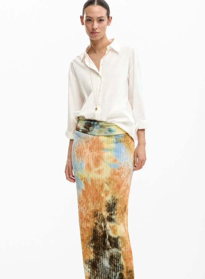 DESIGUAL Brown Long skirt texture for Women | Best Price UAE